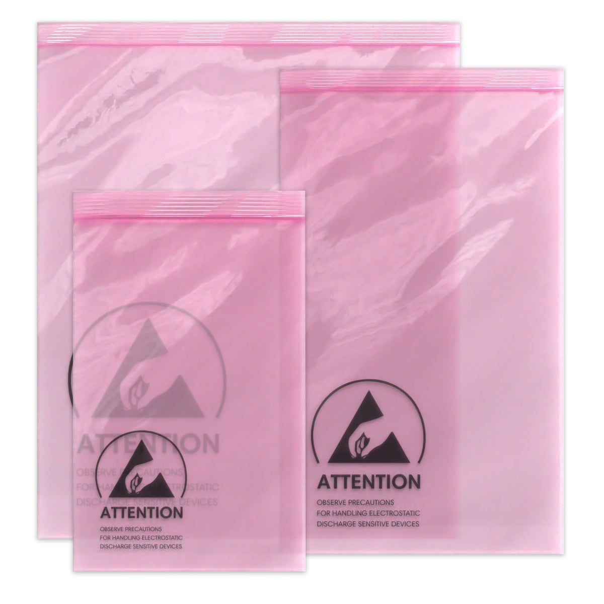 Sacchetti Antistatici Rosa Con Chiusura Zip, Spessore 4 Mil, Misure Varie 2.5x3 Fino A 8, Richiudibili, Marca Pack1, Nuovi - Foto 1