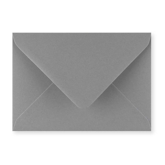 C6 Grey British Made Gummed V-Flap Envelope (114 x 162mm)