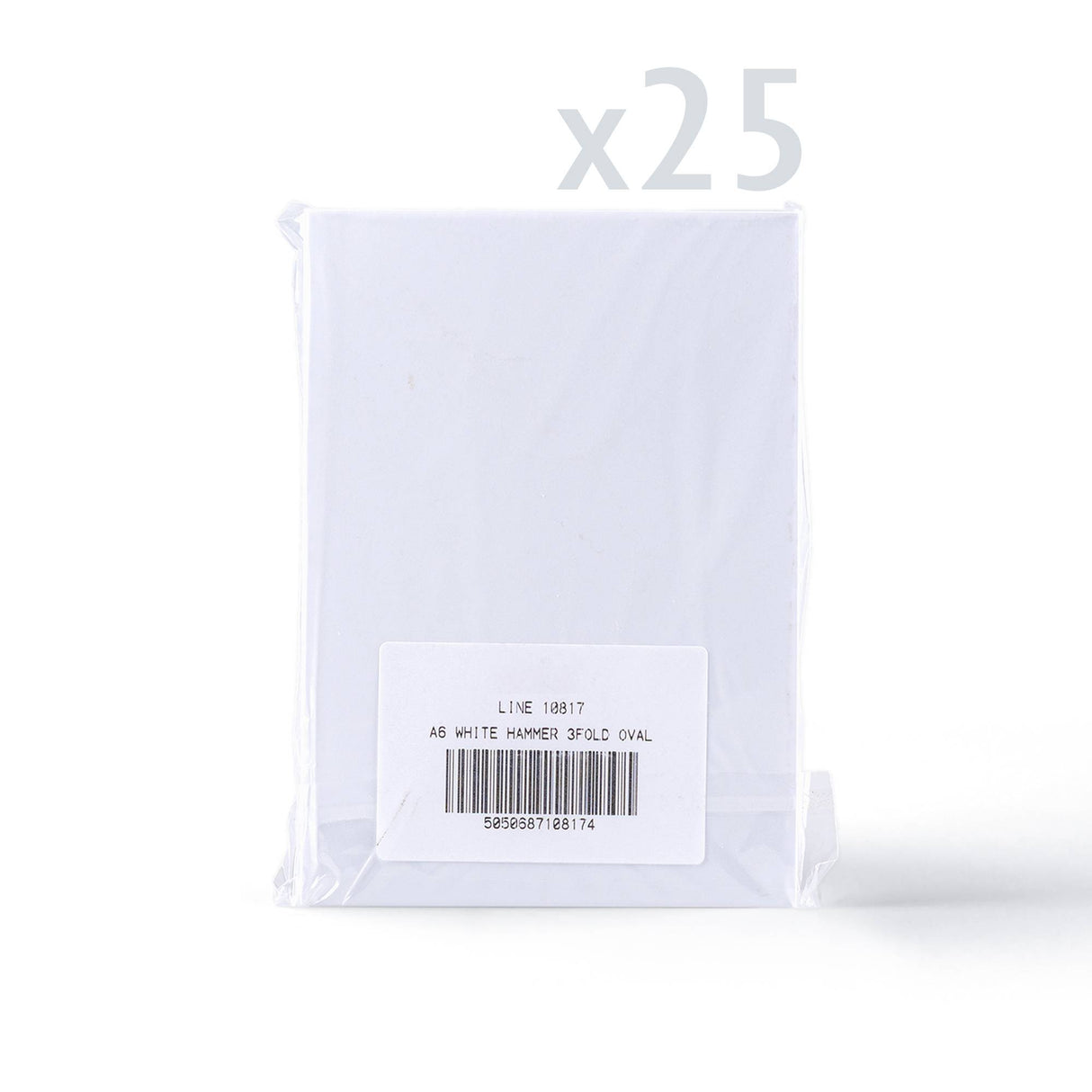 Confezione di biglietti bianchi martellati a tre ante con finestra ovale