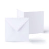 Linen Cards & Envelopes Packs White 155x155 mm + 145x145 mm