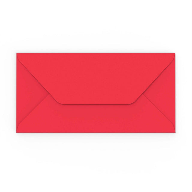 DL Dark Red Gummed V-Flap Envelope (110 x 220mm)